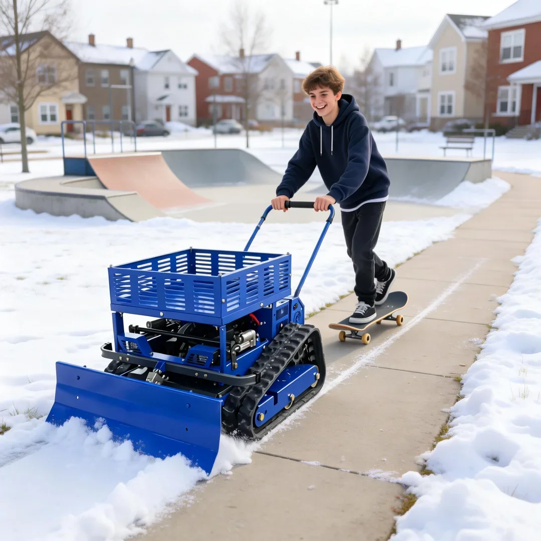 

Customized Lawn Mower with Flail Cutting Industrial Cordless Remote Control Snow Pusher Storage Rack for Farm & Garden