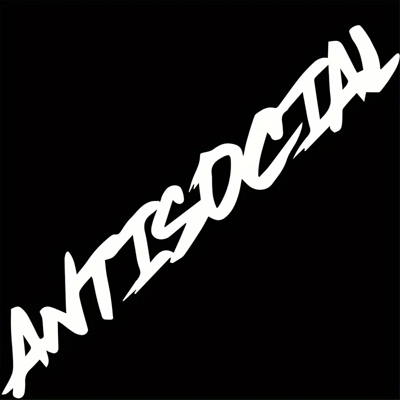 Cross-Border Exclusive Reflective Vehicle Body Stickers with The Word 'Antisocial' for The Front Windshield