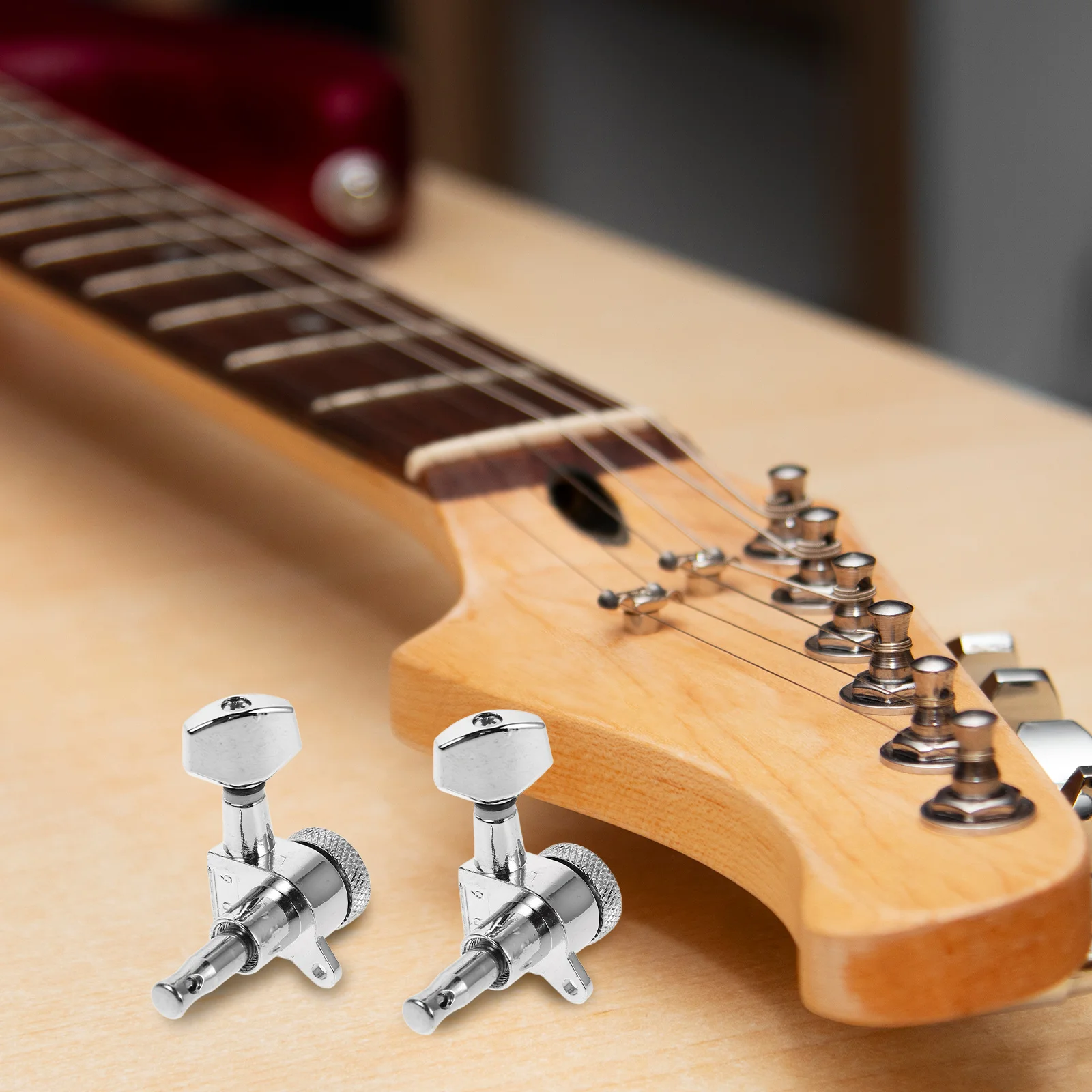 

6pcs Metal Locking Tuners For Electric Acoustic Stable Tuning Pegs Self-Locking String Tuners Guitar Tuning Machine Compatible
