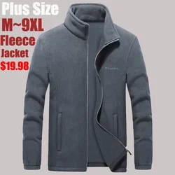 Plus size 7XL 8XL 9XL Heren Softshell Fleece Jassen Mannelijke Warm Sweatshirt Thermische Jassen windjack Sport Camping Mannen kleding