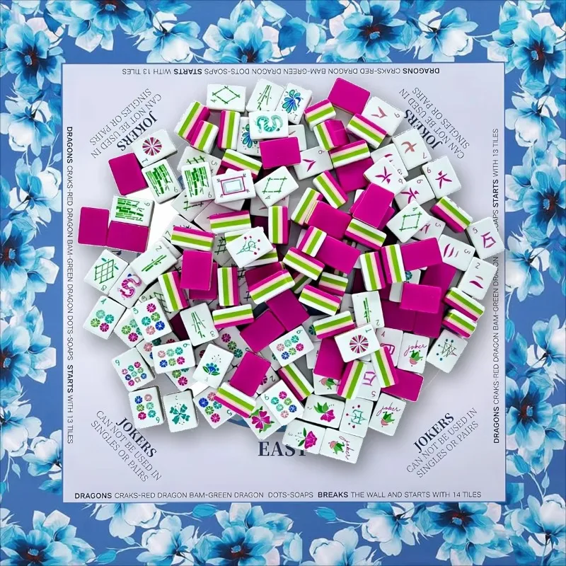 

American mahjong set of 160 pieces 32mm 4-layer acrylic engraving luxury brand durable portable peacock entertainment card