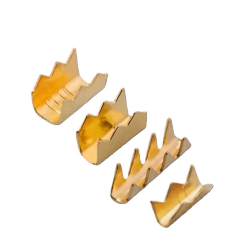 Shark Tooth Terminal Connectors 100PCS Tooth Shape Brass Parallel Wire Buckle U-shaped Copper Wire Buckle Crocodile Tooth Cover