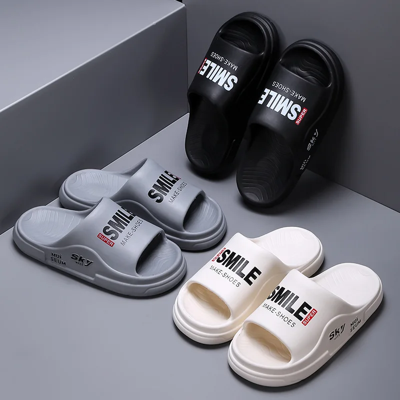 Summer Thick Platform Bathroom Home Men Slippers Women Fashion Soft Sole Indoor Sandals Non-slip Flip Flops Male Slides
