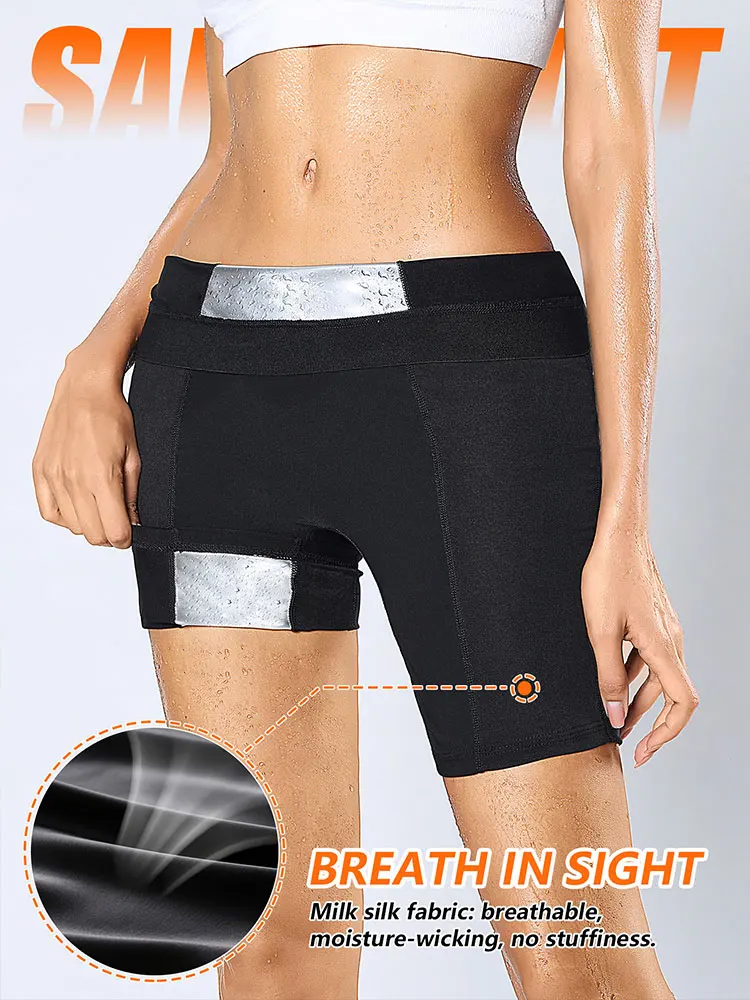 Women Sauna Suit Pants Shaper Hot Sweat Sauna Effect Slimming Pants Fitness Short Shapewear Workout Gym Leggings Fitness Shorts