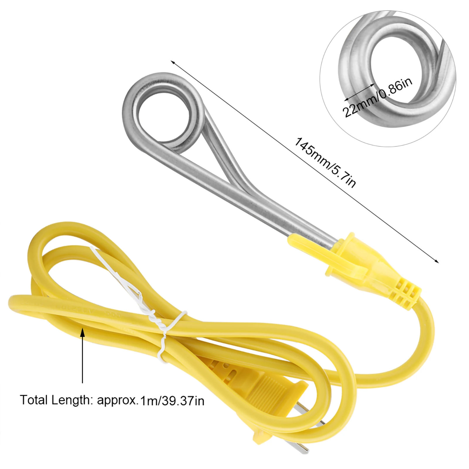 سخان كهربائي صغير للماء الساخن ، استخدام غمر القهوة ، سدادة الاتحاد الأوروبي ، V ، V-W للسفر