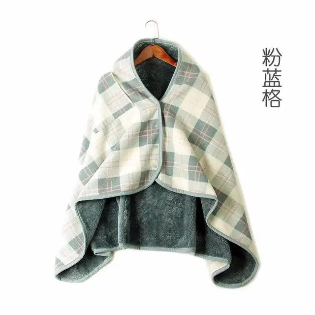 Autumn Winter Women's Multi purpose Shawl Office Knee Nap Blanket with Plush Soft and Warm Blanket Big Cloak  Poncho Green