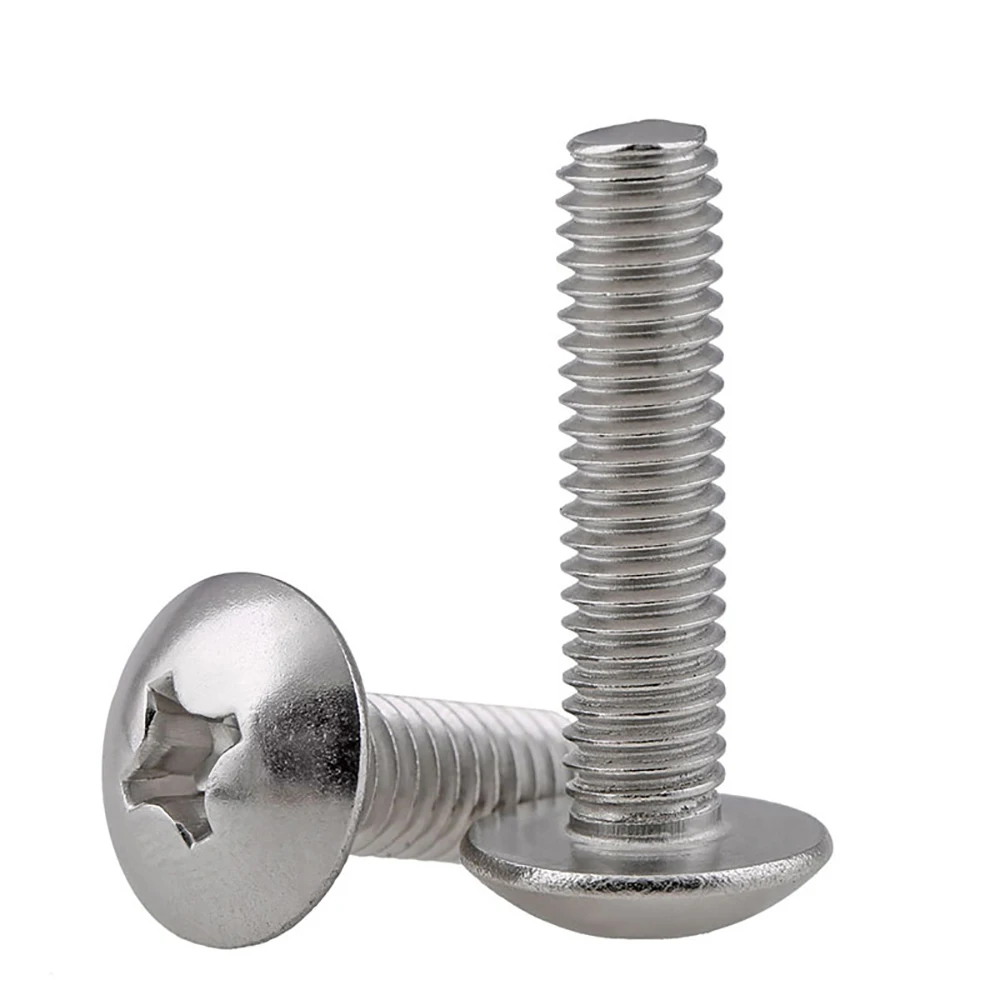 Phillips Truss Head Machine Screws 2#-12# UNC/UNF Thread SUS304 Stainless Steel Large Pan Head Cross Slot Bolts Fasteners