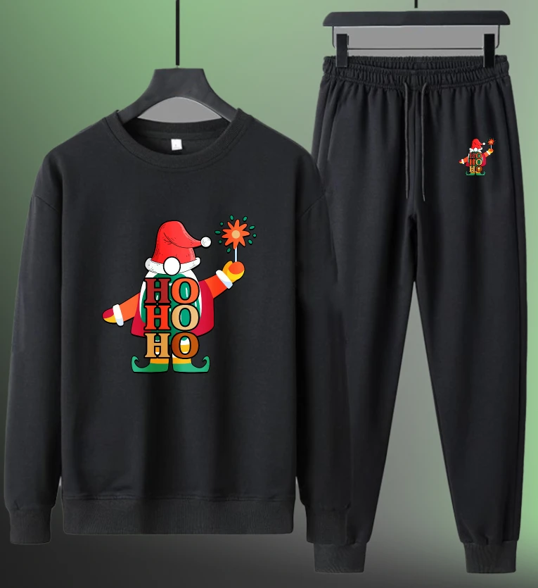 

Мужской комплект, комплект из двух предметов, спортивные спортивные комплекты с длинными рукавами, осенний футбольный комплект с принтом Санта-Клауса, комплект мужской одежды