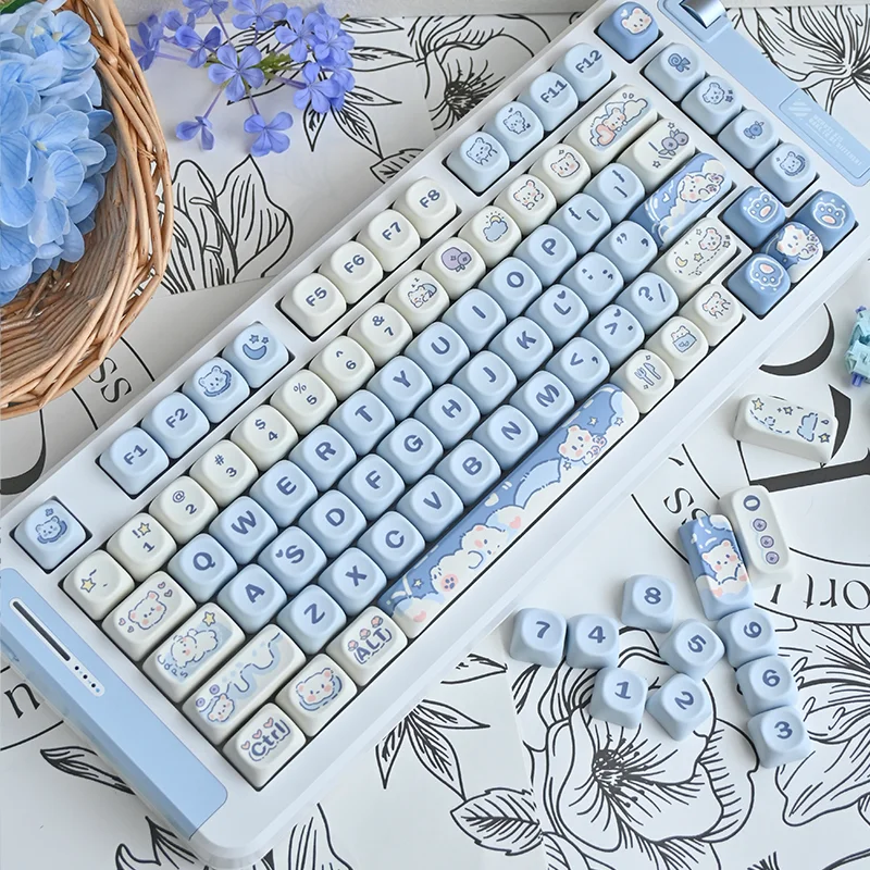 

Ice Cream Animal Themed Keycap 132/140/143 Key Moa Cherry Profile Pbt Hot Sublimation Mechanical Keyboard Anime Cute Keycap