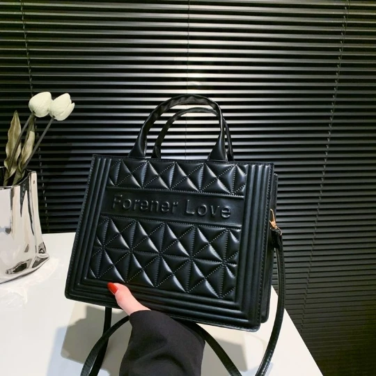 

Black 2024 Woman Bag Luxurious Shoulder PU PVC Leather Girl Women Lady Bags Handbag Phone Case Purses Tote Lady Women's Hand