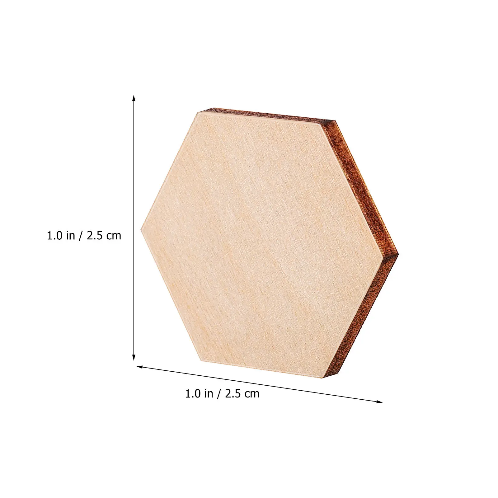200Pcs Beech Wood Hexagon Pieces Unfinished Smooth Wooden Shapes for Crafts Home Decoration Wall Art DIY Wooden Ornaments view 4
