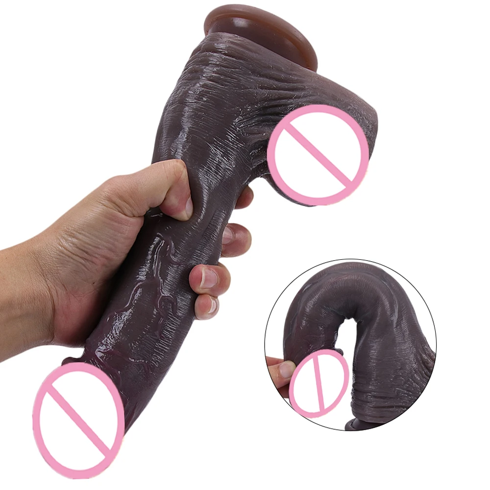 Skin Feeling Realistic Veins Penis Cock Big Glans Black Dildo Soft Suction Cup Anal Sex Toys For Woman Strapon Vagina Orgasm