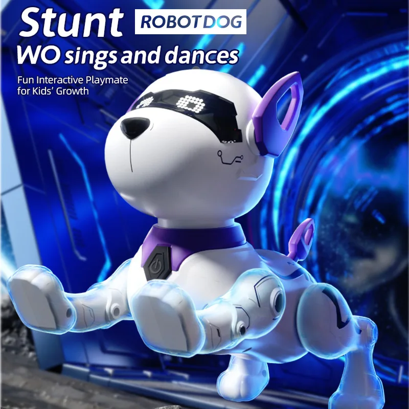 Chien Robot intelligent multifonctionnel pour enfants, animal de compagnie RC Programmable interactif tactile avec cascades électriques, meilleur jouet cadeau