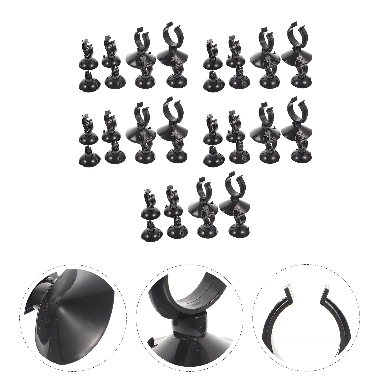 

40Pcs Aquarium Suction Cups ABS Tubing Holders Clips Clear Airline Hose Clamp Fish Tank Accessories Aquarium Supplies