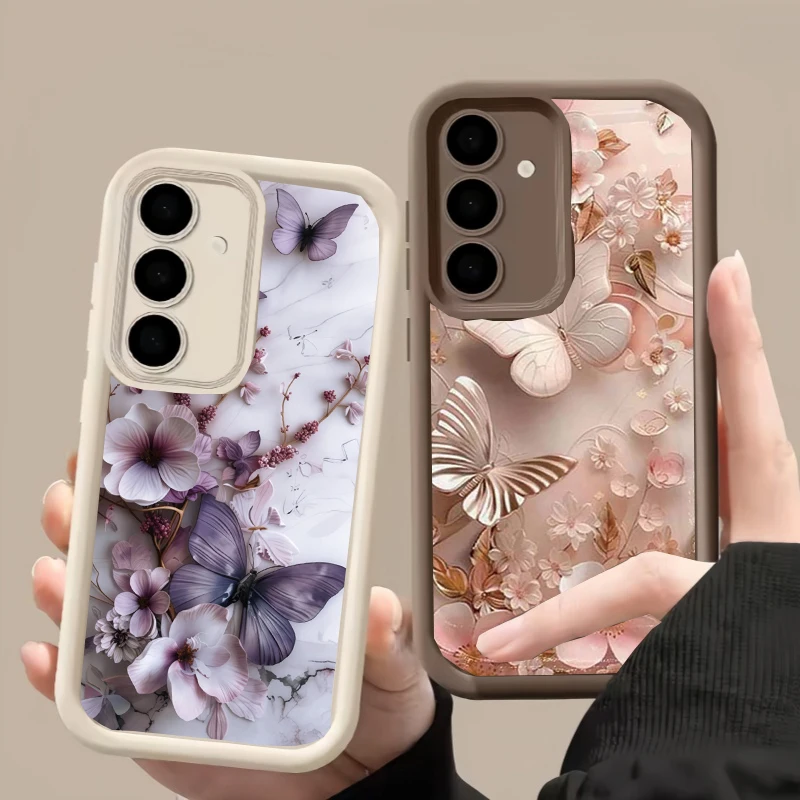 Trendy Butterfly Case For Samsung Galaxy A54 A14 A34 A35 A24 S23 Ultra S22 S21 S20 FE Plus A04 A03 A05 A05S A52 Silicone Cover