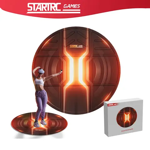 Universell 100 cm VR-matta, vikbar för PSVR2/Oculus/Meta Quest 2 3/Pro VR-spel, rörelsesimulering, PU, halkfri rund golvmatta 10 best sales VR-matta - №7