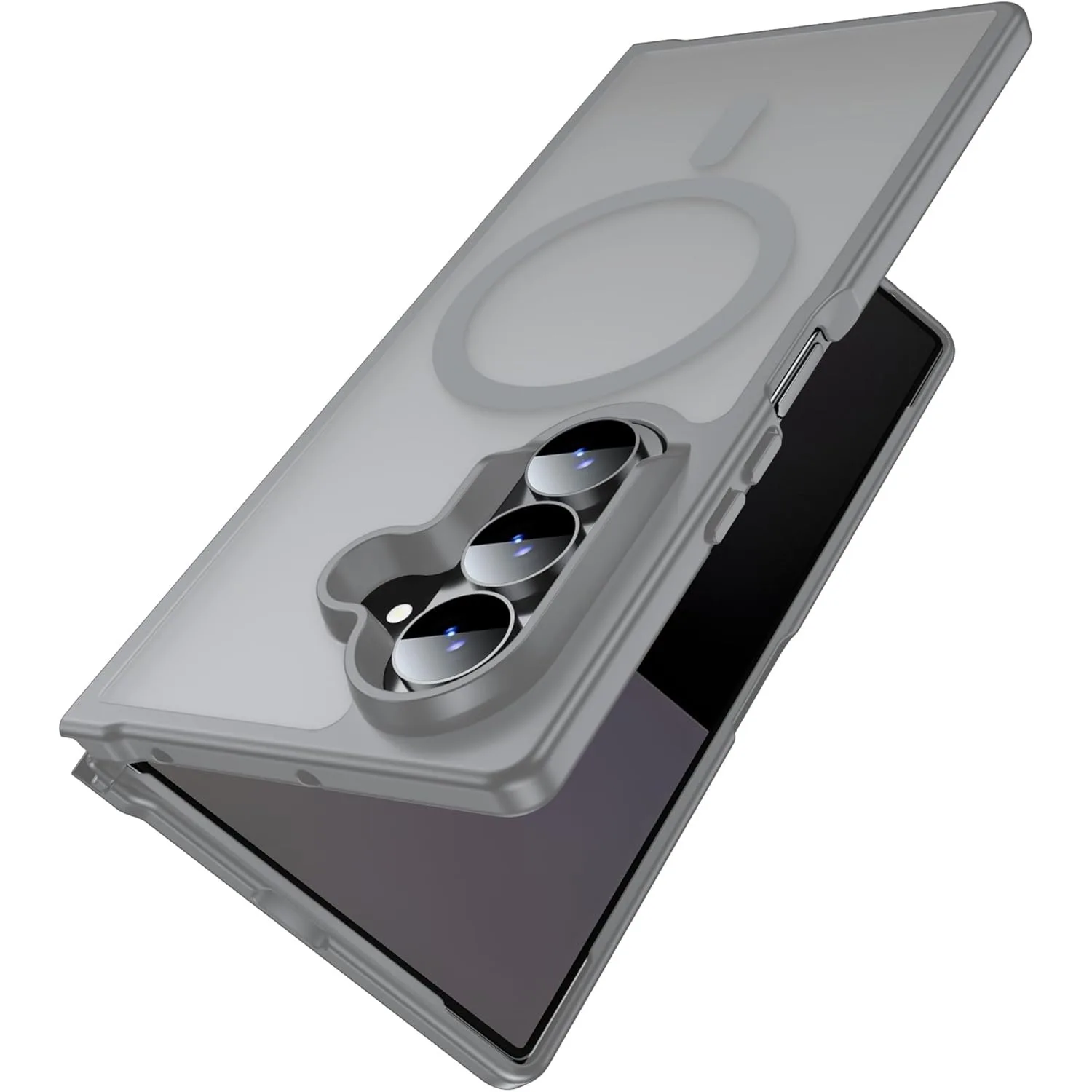 Luxuriöse MagSafe Fashion-Hülle für Samsung Galaxy Z Fold 8Ultra 8 7 6, schlanke, magnetische, klare, matte, harte Rückseite mit weichem Stoßfänger