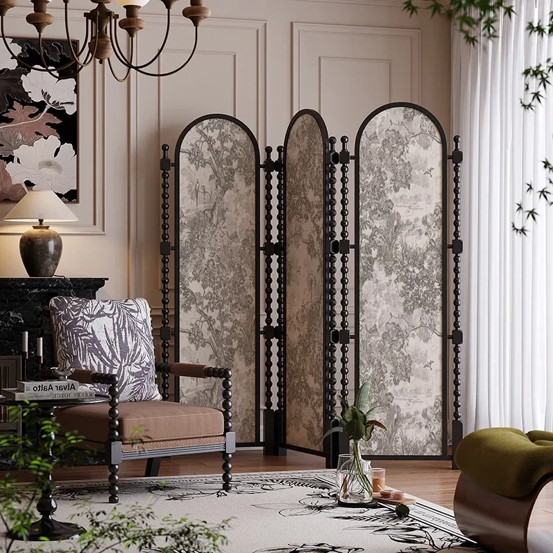 French Folding Screen Partition, Living Room Bedroom Occlusion, Mobile Folding Screen, Hotel Homestay Shooting, Background