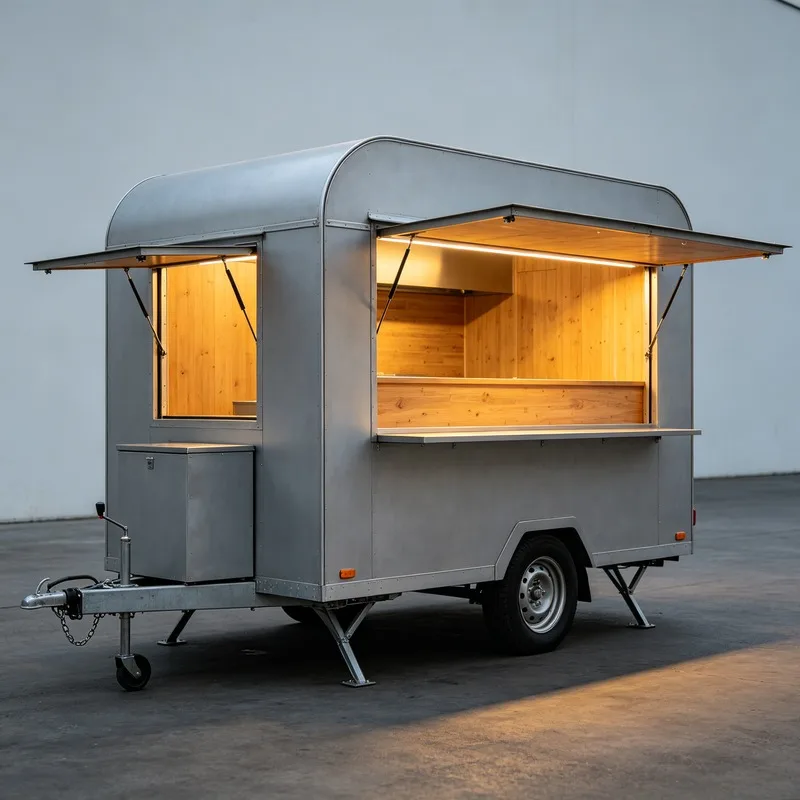 Mobile Food Truck with Water Circulation System Hygienic Catering Trailer for Food Service Business