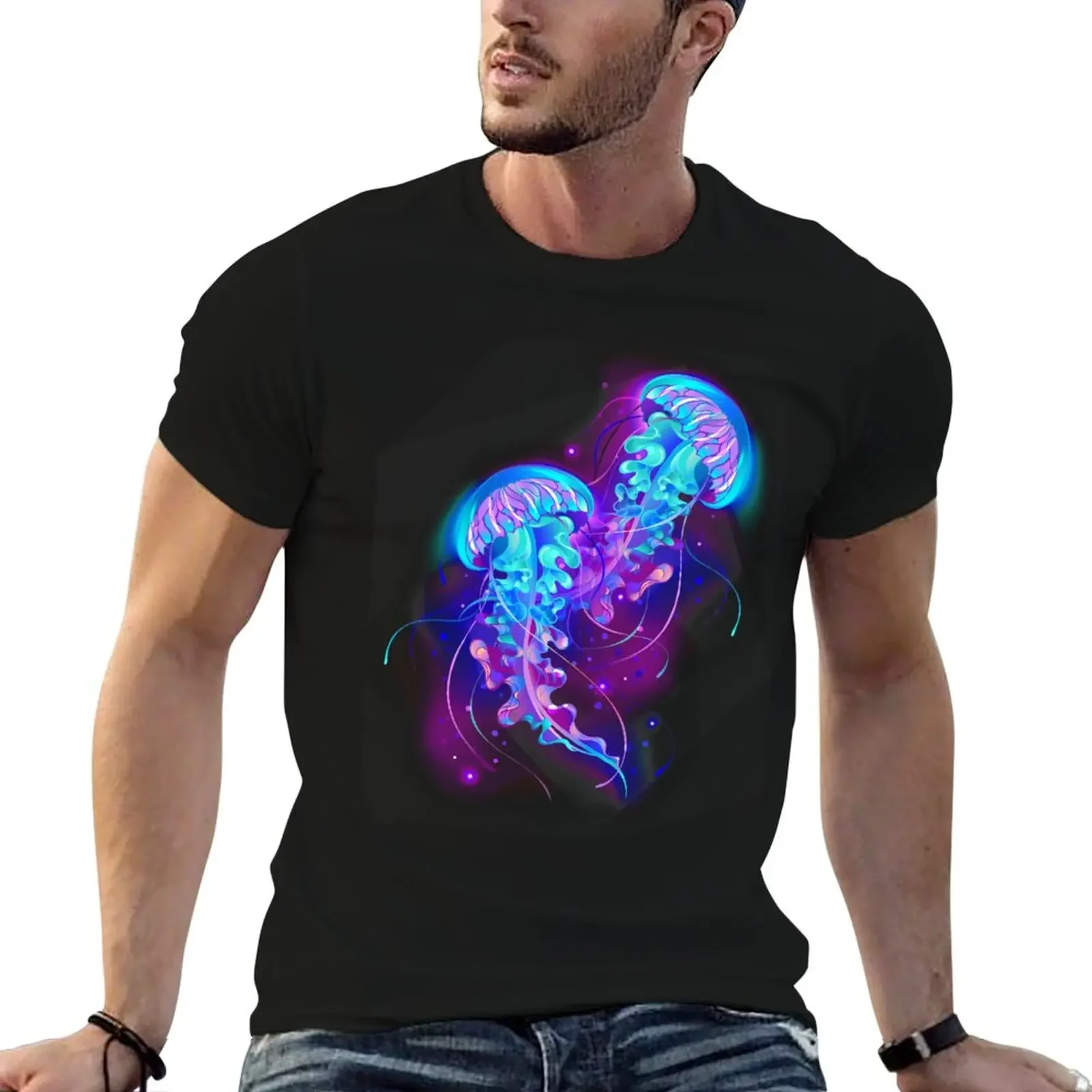 

Jellyfish Double Glow T-Shirt for a boy anime tshirt t shirts for men