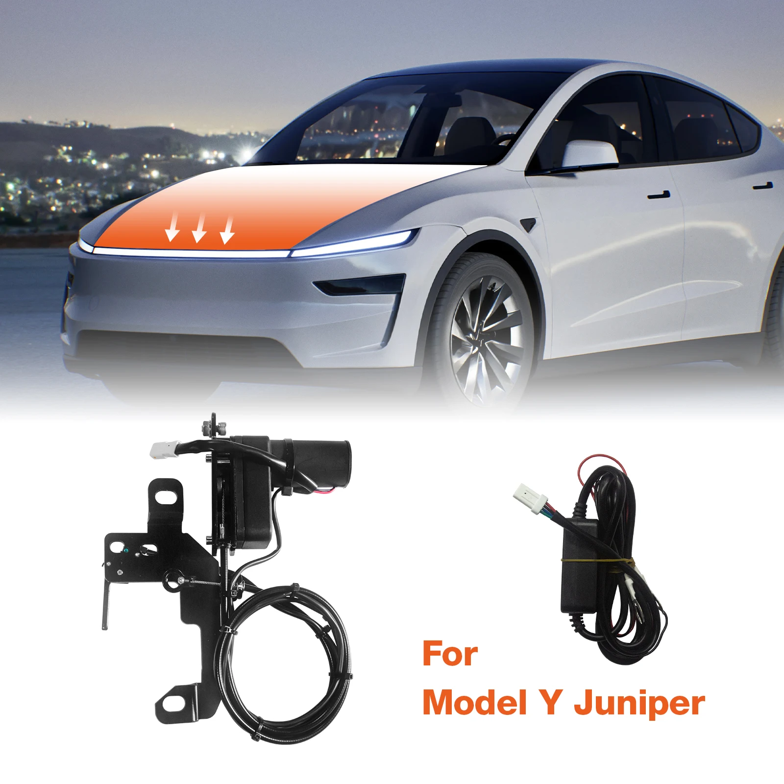 Sucção elétrica Soft Close Power Frunk para Tesla Model Y Juniper 2025 2026 Capô automático Fácil instalação Atualização