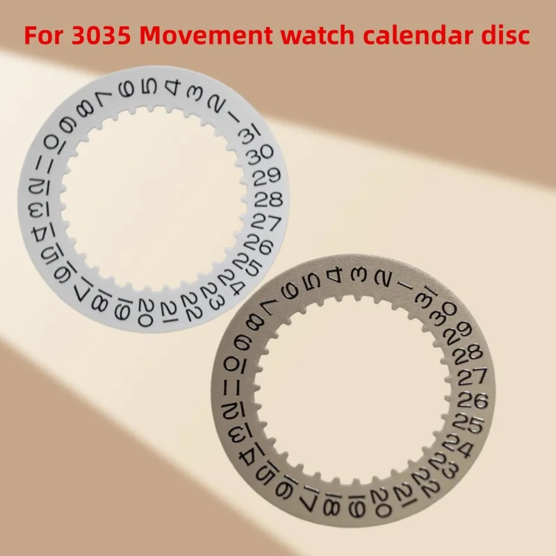 White Yellow 3035 Watch Date Calendar Disc Indicator Date Wheel Disc Calendar Replacement for RLX Watch 3035 Movement