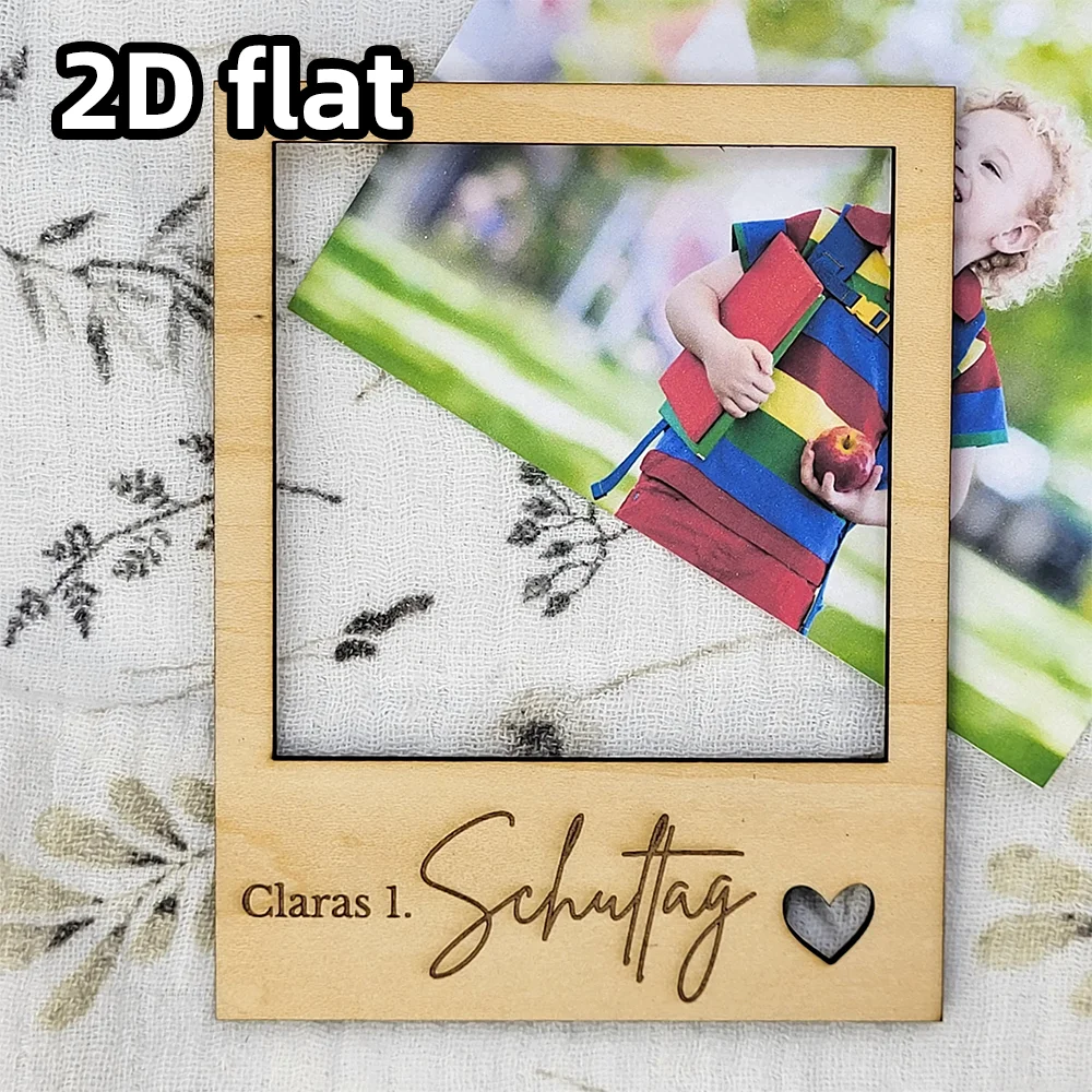 Polaroid wooden photo frame for school opening decoration. Personalized back-to-school gift. Can hold Polaroid photos. Commemora
