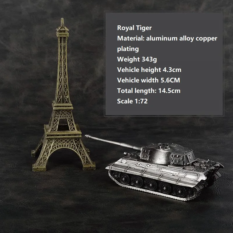 Imagem -05 - Liga da Segunda Guerra Mundial Alemão Royal Tiger Tanque Pesado 72 Todos os Ornamentos de Modelo com Acabamento em Metal