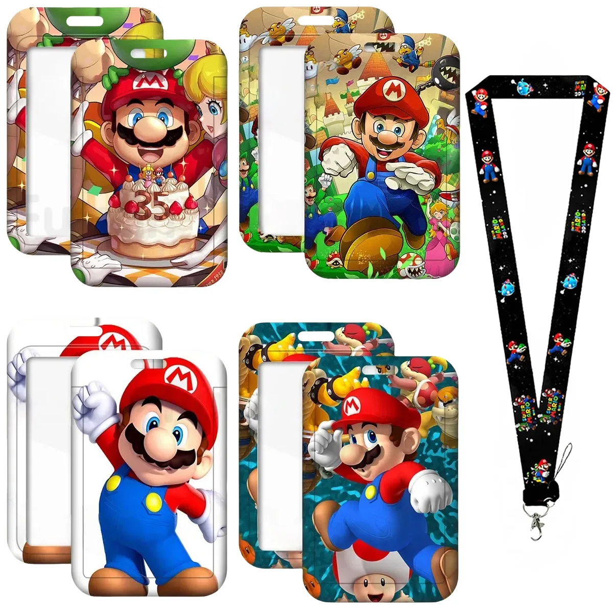 

Держатель для бейджа с героями мультфильмов аниме, каваи, Марио, держатели для карт, студенческий кампус, ремешок для карт, шейные ремни для детей, подарок