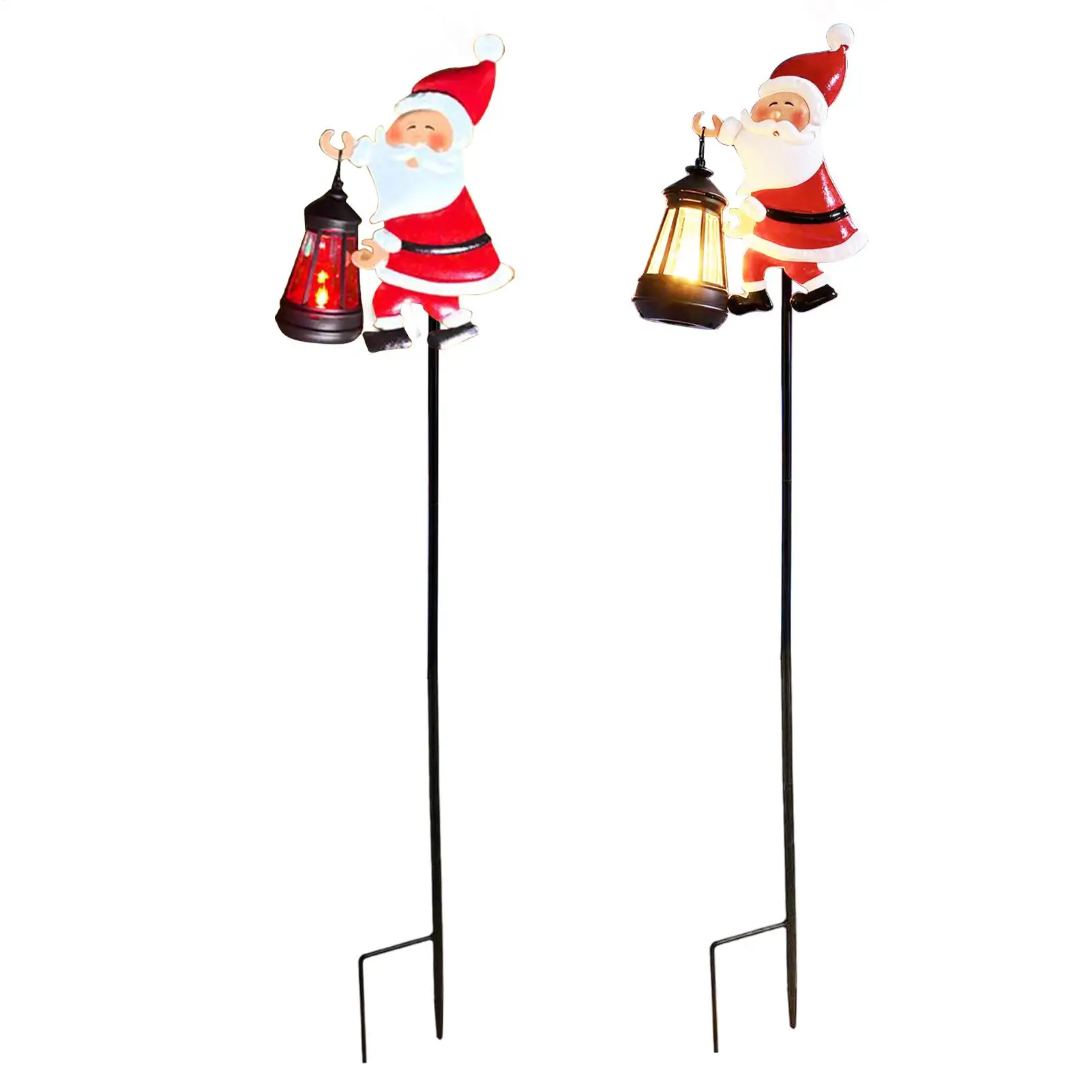 Christmas Solar Santa Claus Kettle Lights Solar Watering Can Lights Outdoor Stake LED Lamp For Garden, Yard, Lawn, Backyard