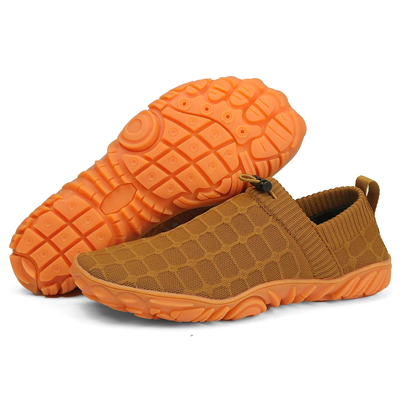 New Wide Toe Shoes for Men Women Knitted Fabric Breathable Casual Walking Shoes Minimalist Sneakers for Hiking Cycling Sports