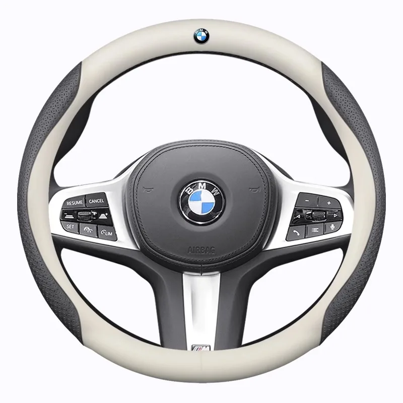 For BMW X1 X3 X4 X5 X6 X7 G20 G30 E39 E46 E87 E90 E92 F10 F15 F25 F30 Carbon fiber Leather Car Steering Wheel Cover Accessories