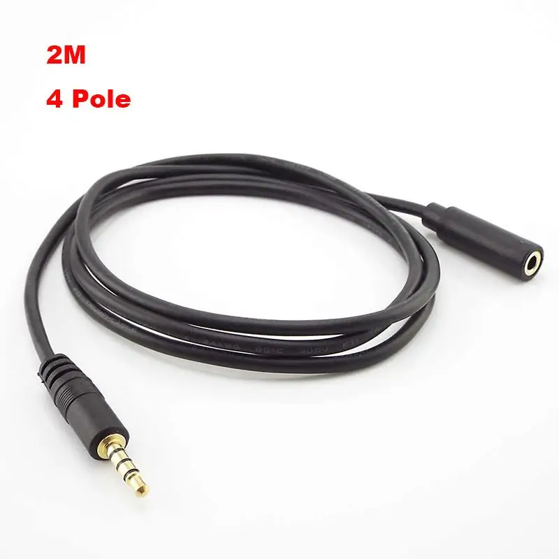 Stereo 3.5mm 4 Pole Audio Male to Female Jack Plug AUX Audio Cables Cord Extension Cable Cord Headphone Car Earphone B5