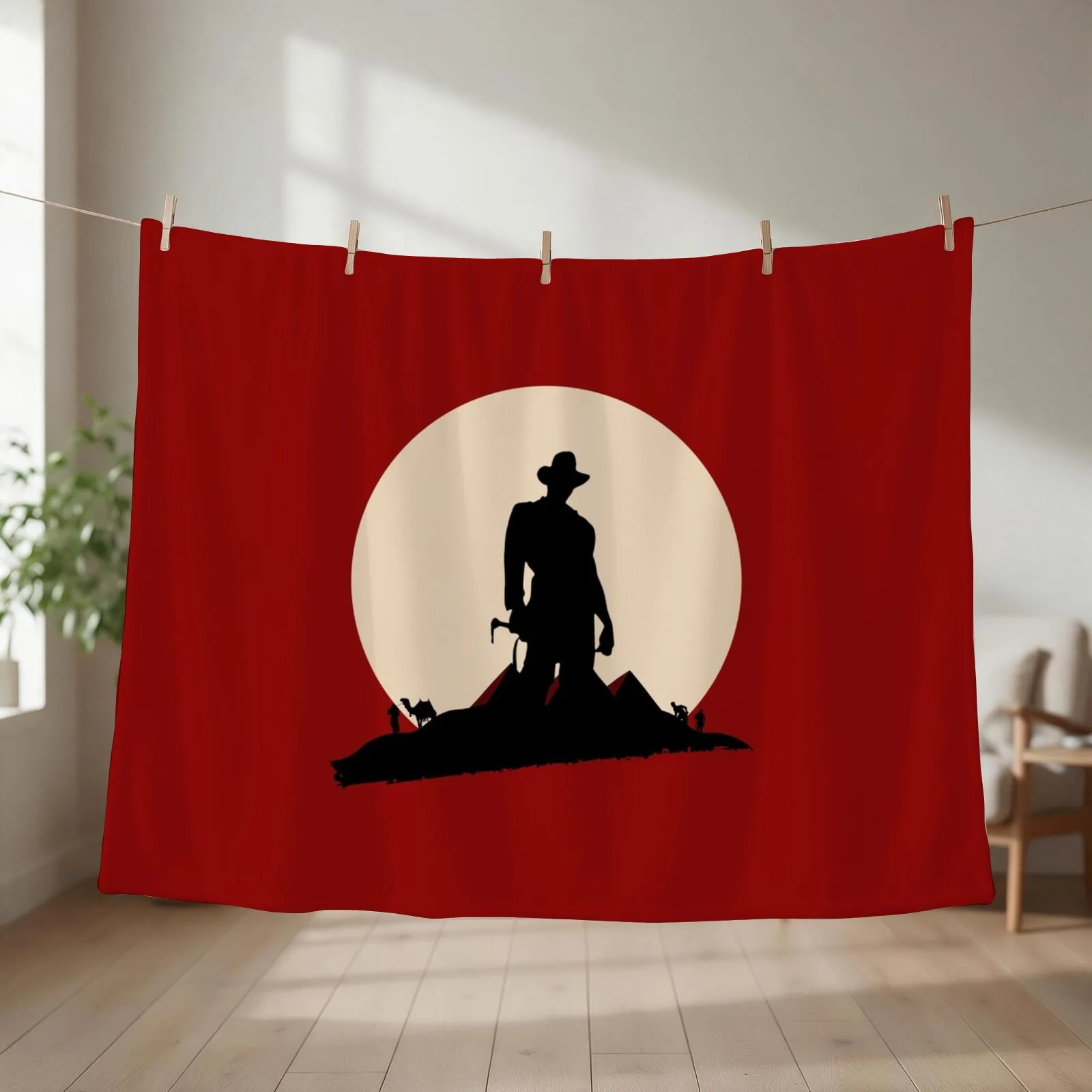 Sunset by the Desert - Indy - Funny Throw Blanket couch cozy soft plush fuzzy picnic outdoor blanket