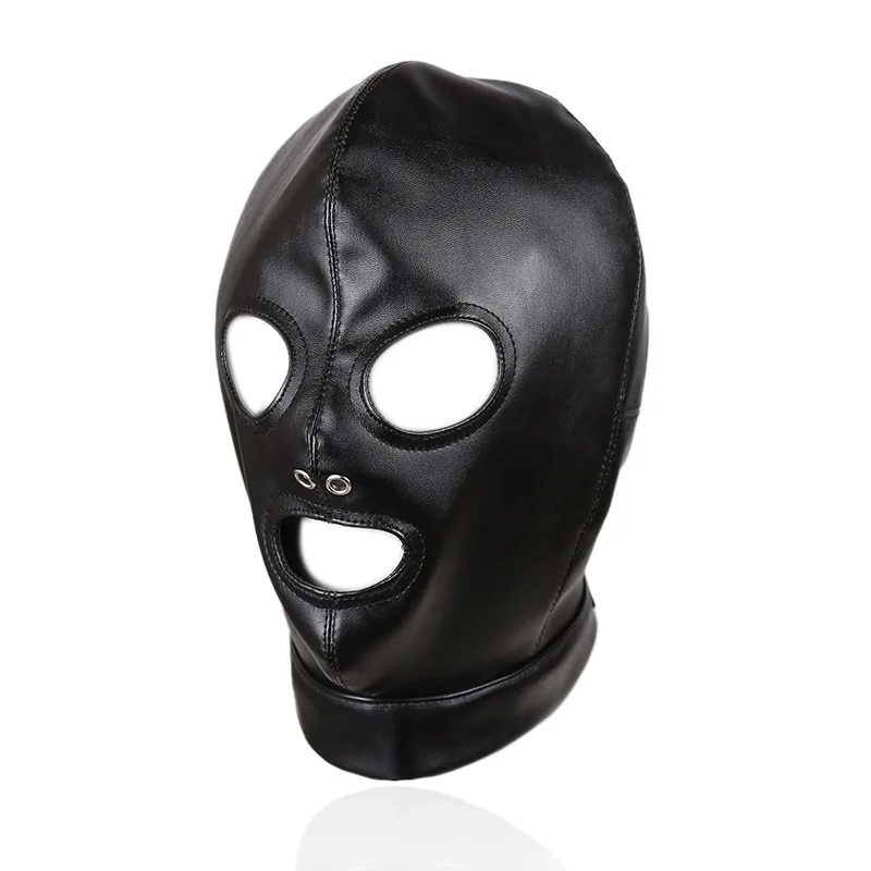 Role Play Mask Cosplay Bondage Sexy Leather Ventilate Baring Mouth Eye Mask Hood Cosplay Animation Unisex Party Stage Props