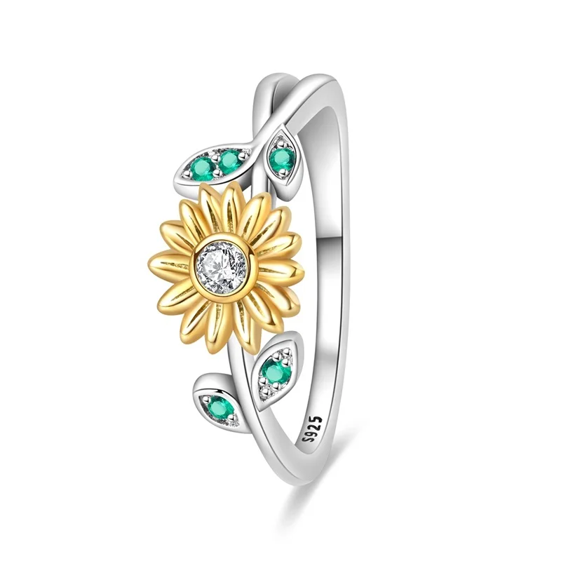 Original 925 Sterling Silver Charms Sunflower Daisy Earrings Rings  Beads Pendant Bracelets Necklaces Womens DIY Jewelry Gift - view 4