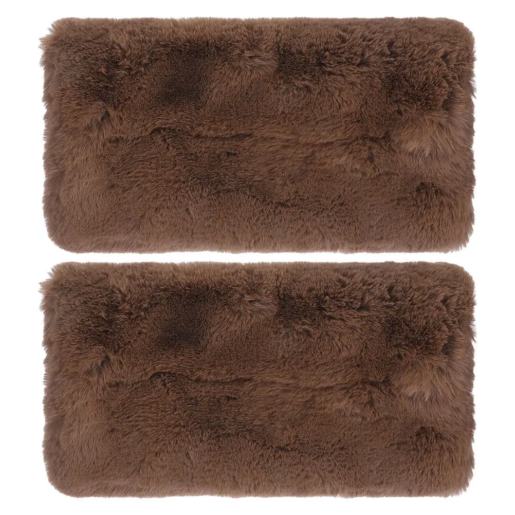 

2 шт. теплых зимних митенок-подушек из искусственного меха, толстые, мягкие, портативные, коричневые, для девочек и женщин, для улицы, пушистые митенки-чехлы