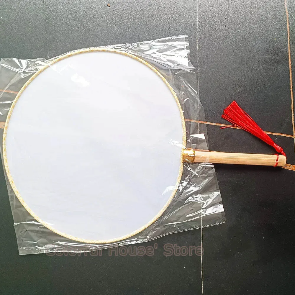 5/10pcs DIY Handdrawn Circular Fan Silk Hanfu Bride Group Fan Blank Creation Fan Handmade Pen Drawing Palace Fan