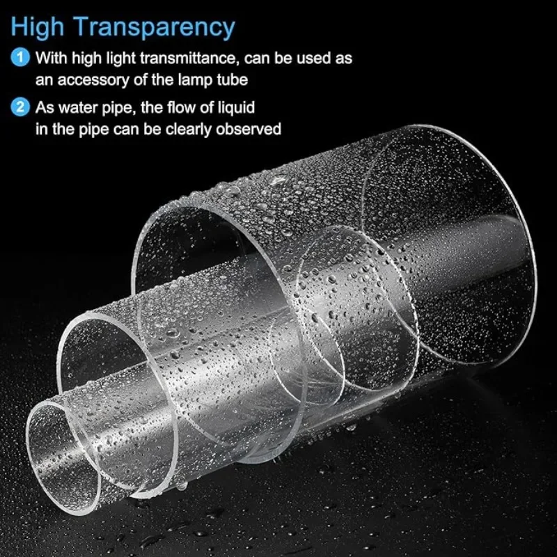 Naxilai 1/2 قطعة 70 مللي متر طويل البلاستيك الشفاف PC أنبوب أنبوب أكريليك البولي كربونات الجولة 125 مللي متر OD. أنبوب 5 مللي متر سمك الجدار