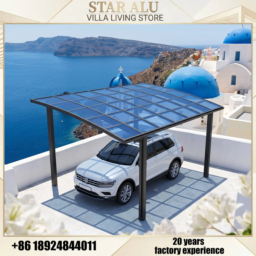 OneAlu Santorini Villa Carport: Sea-Proof Aluminum Polycarbonate Canopy for Greek Island Residences