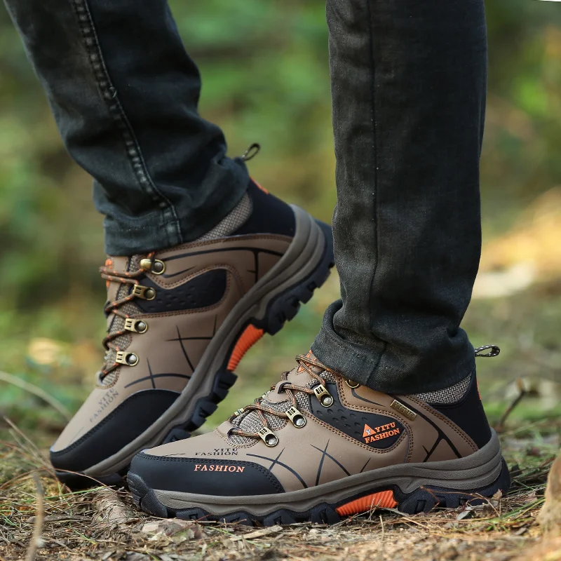 Men Sneakers Luxury Brand Outdoors Hiking Shoes Big Size Men Work Casual Shoes Height Increasing Non-slip Shockproof Mens Shoes