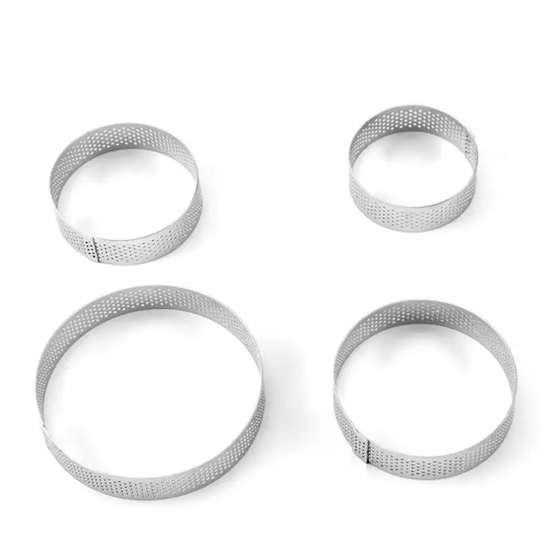 Perforated Cake Ring Mould 304 Stainless Steel Mousse Round Fixing Model Cookie