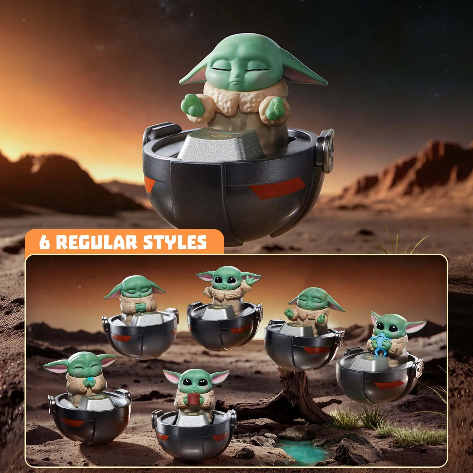 Star Wars Grogu Keycap Blind Box Mandalorian Baby Yoda Keyboard Key Cap Mystery Figure Collectible Cute Desktop Decoration Gift