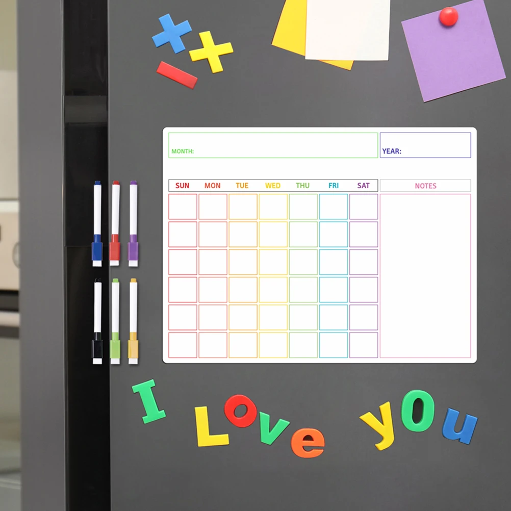 

1 set Magnetic Message Board for Fridge Erasable Dry Erase Planning Board Reusable Home Office Organizer Smooth Schedule Planner