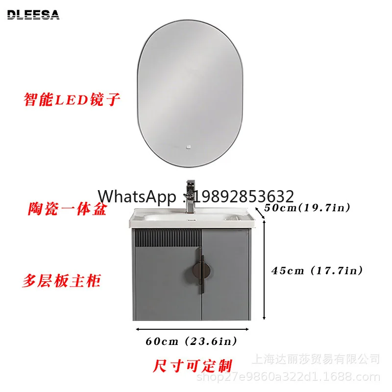 LYY خزانة الحمام حوض السيراميك مغسلة الحمام حوض مغسلة مزيج خزانة الحمام المثبتة على الحائط