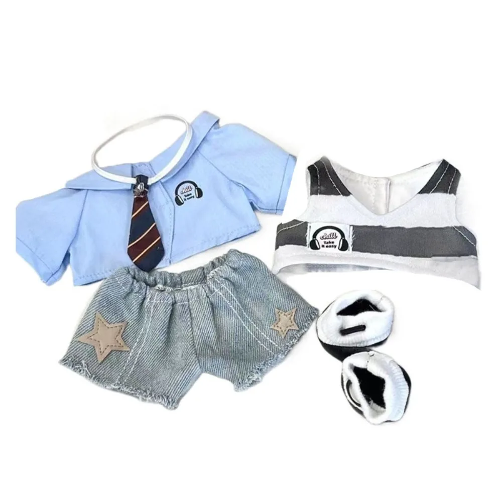 

College Uniform 20cm Cotton Doll Clothes Coat Hat Idol Doll Clothes Sport Dress Up Plush Doll Clothes Children's Gift