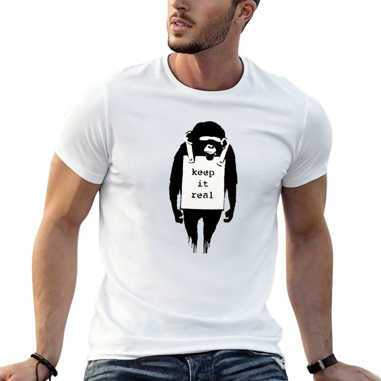 Keep it Real Banksy T-Shirt t shirts for man graphic tees t shirt personalised man t shirt designer T-shirt