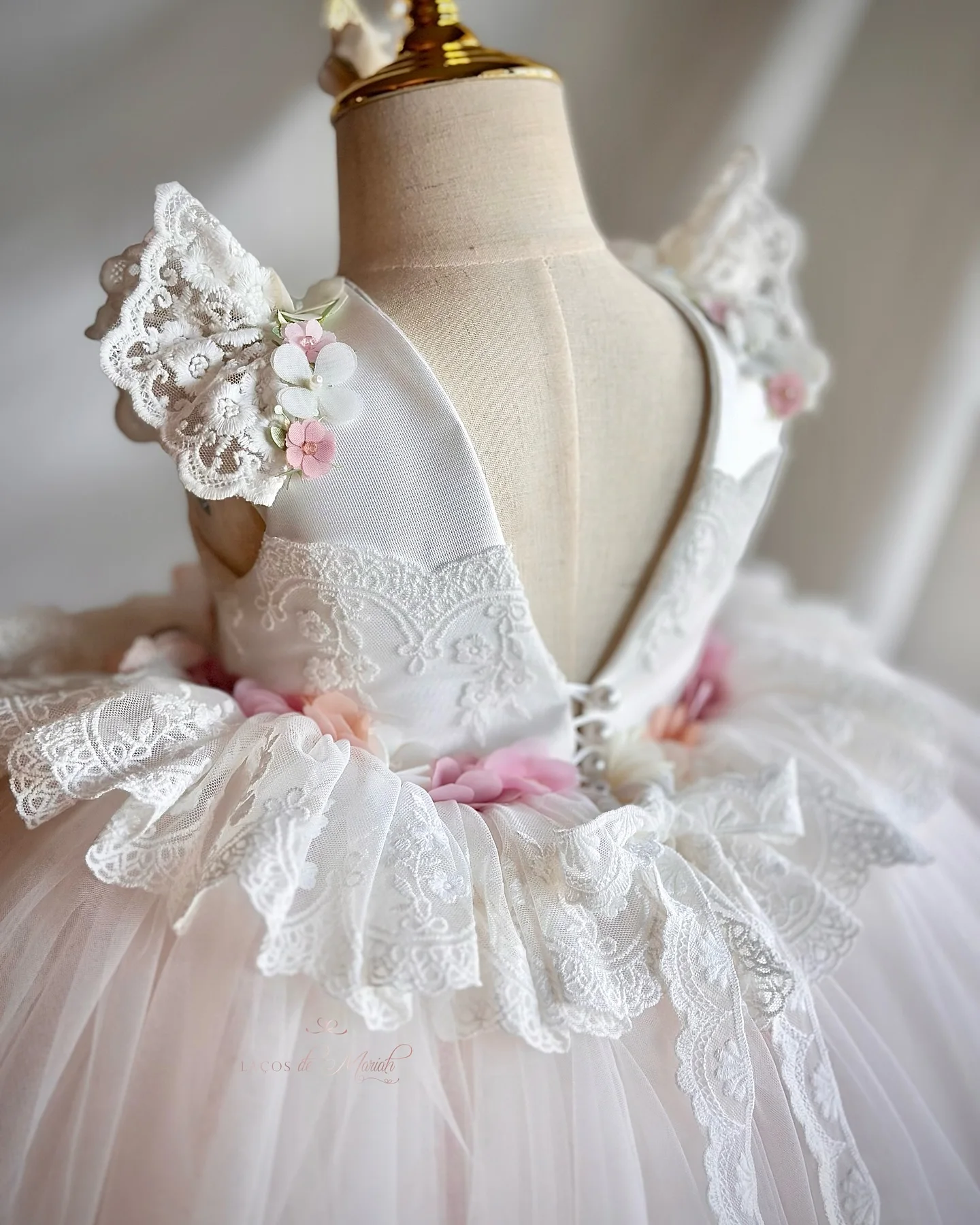 Butterfly Lace Kids Birthday Dresses Customized Ball Gown Flower Girl Dresses for Wedding Party Baby Girls Prom Gowns