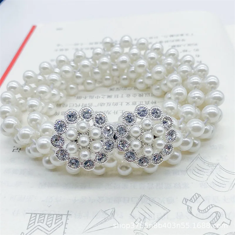 Perlen-Taillenkette Damen-Gürtel, Hochwertiger Luxus-Gürtel Kleid-Accessoire Taillenkette Vielseitige Pullover-Gürtel für Damen – Detail 4