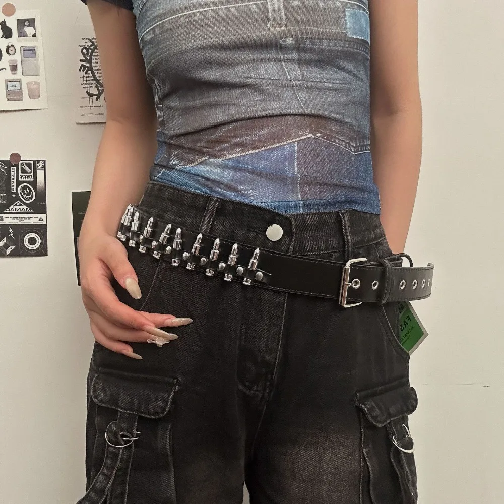 

2025 панк-заклепанная поясная цепочка-готический ремень для мужчин и женщин Y2K набедренная цепочка уличная одежда аксессуар для джинсов ювелирные изделия с регулируемой талией
